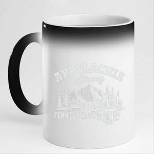 Appalachia Strong Mountain Outdoors Hiking Nc Design 11oz Black Color Changing Mug