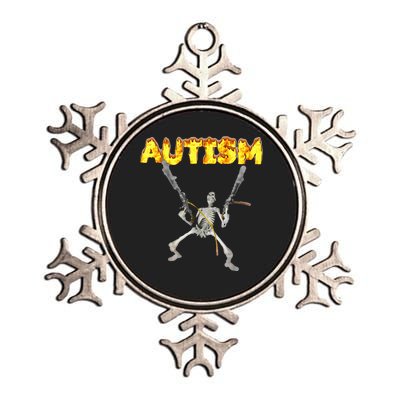 Autism Skeleton Meme Metallic Star Ornament