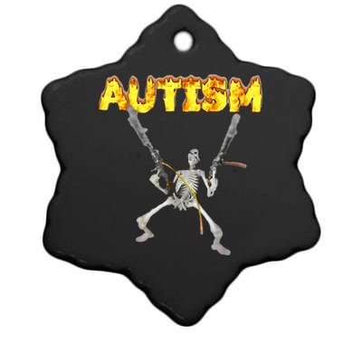 Autism Skeleton Meme Ceramic Star Ornament