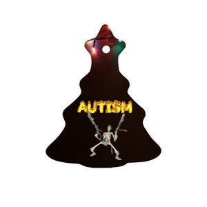 Autism Skeleton Meme Ceramic Tree Ornament