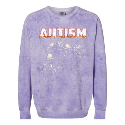 Autism Skeleton Meme Halloween Costume Spooky Season Colorblast Crewneck Sweatshirt