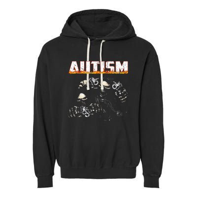 Autism Skeleton Meme Halloween Costume Spooky Season Garment-Dyed Fleece Hoodie