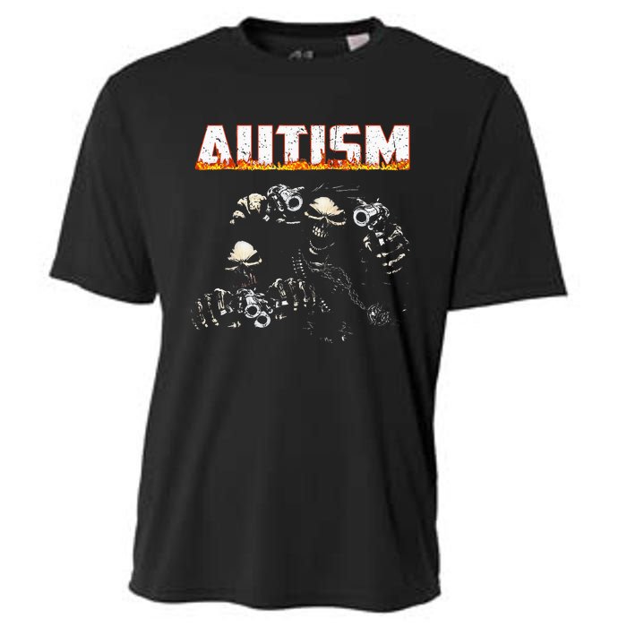 Autism Skeleton Meme Halloween Costume Spooky Season Cooling Performance Crew T-Shirt