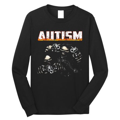 Autism Skeleton Meme Halloween Costume Spooky Season Long Sleeve Shirt