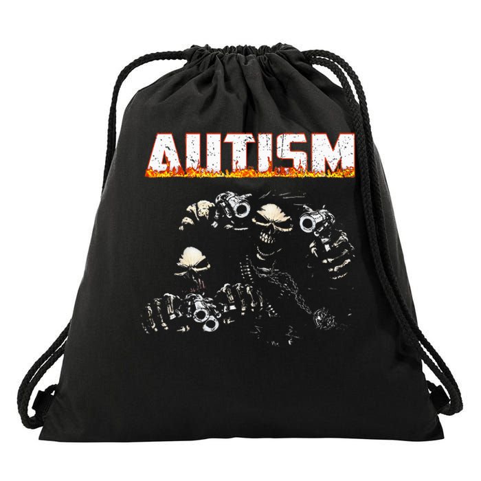 Autism Skeleton Meme Halloween Costume Spooky Season Drawstring Bag