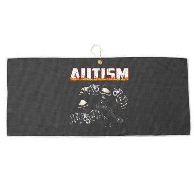 Autism Skeleton Meme Halloween Costume Spooky Season Large Microfiber Waffle Golf Towel