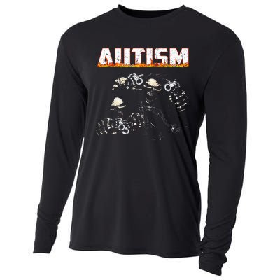 Autism Skeleton Meme Halloween Costume Spooky Season Cooling Performance Long Sleeve Crew