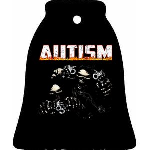 Autism Skeleton Meme Halloween Costume Spooky Season Ceramic Bell Ornament