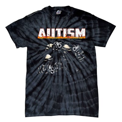 Autism Skeleton Meme Halloween Costume Spooky Season Tie-Dye T-Shirt