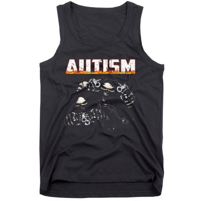 Autism Skeleton Meme Halloween Costume Spooky Season Tank Top