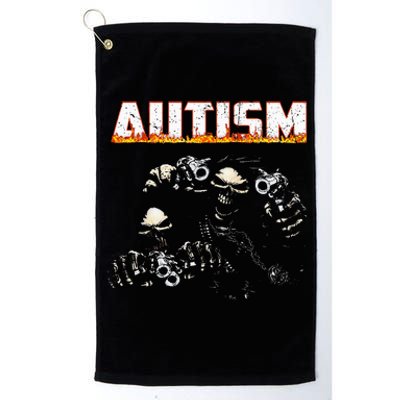 Autism Skeleton Meme Halloween Costume Spooky Season Platinum Collection Golf Towel