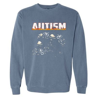 Autism Skeleton Meme Halloween Costume Spooky Season Garment-Dyed Sweatshirt