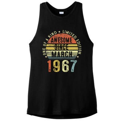 Awesome Since March 1967 56 Years Old 56th Birthday Gifts Ladies PosiCharge Tri-Blend Wicking Tank