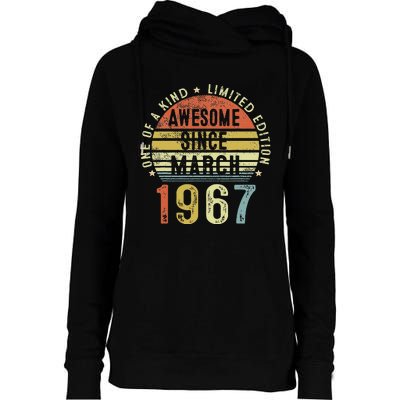 Awesome Since March 1967 56 Years Old 56th Birthday Gifts Womens Funnel Neck Pullover Hood