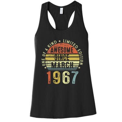 Awesome Since March 1967 56 Years Old 56th Birthday Gifts Women's Racerback Tank