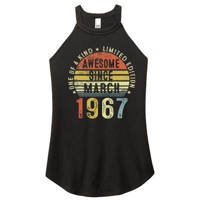 Awesome Since March 1967 56 Years Old 56th Birthday Gifts Women's Perfect Tri Rocker Tank