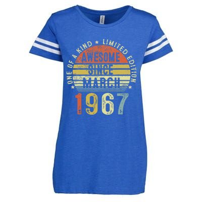 Awesome Since March 1967 56 Years Old 56th Birthday Gifts Enza Ladies Jersey Football T-Shirt