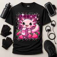 Axolotl Strawberry Milk Shake Anime Cute Kawaii Axolotl Cooling Performance Crew T-Shirt