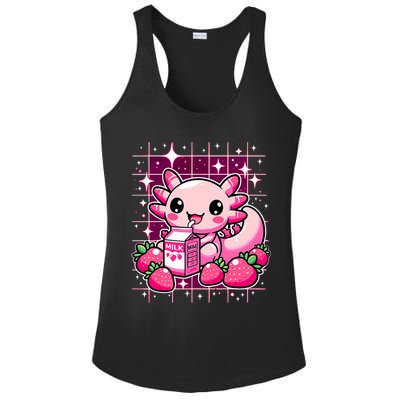 Axolotl Strawberry Milk Shake Anime Cute Kawaii Axolotl Ladies PosiCharge Competitor Racerback Tank