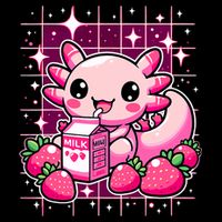 Axolotl Strawberry Milk Shake Anime Cute Kawaii Axolotl Cooling Performance Long Sleeve Crew