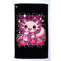 Axolotl Strawberry Milk Shake Anime Cute Kawaii Axolotl Golf Towel