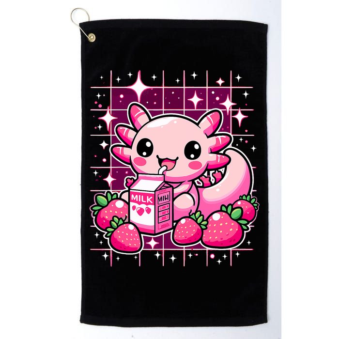 Axolotl Strawberry Milk Shake Anime Cute Kawaii Axolotl Golf Towel