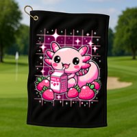 Axolotl Strawberry Milk Shake Anime Cute Kawaii Axolotl Golf Towel