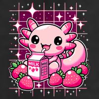 Axolotl Strawberry Milk Shake Anime Cute Kawaii Axolotl Golf Towel