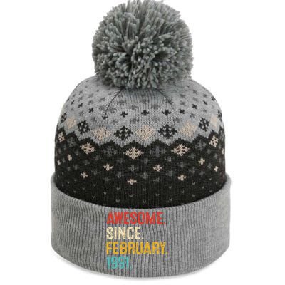 Awesome Since March 1991 32nd Birthday Retro 32 Years Old The Baniff Cuffed Pom Beanie