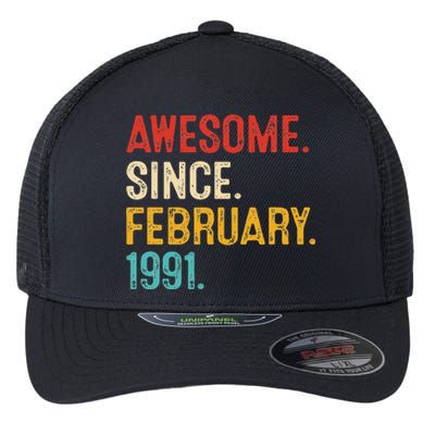 Awesome Since March 1991 32nd Birthday Retro 32 Years Old Flexfit Unipanel Trucker Cap