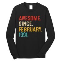 Awesome Since March 1991 32nd Birthday Retro 32 Years Old Long Sleeve Shirt