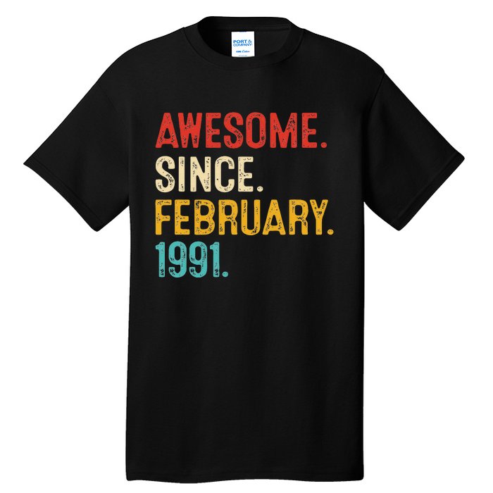 Awesome Since March 1991 32nd Birthday Retro 32 Years Old Tall T-Shirt