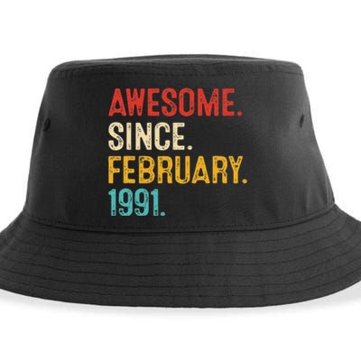 Awesome Since March 1991 32nd Birthday Retro 32 Years Old Sustainable Bucket Hat