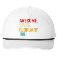 Awesome Since March 1991 32nd Birthday Retro 32 Years Old Snapback Five-Panel Rope Hat