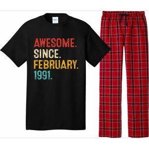 Awesome Since March 1991 32nd Birthday Retro 32 Years Old Pajama Set