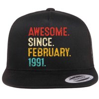 Awesome Since March 1991 32nd Birthday Retro 32 Years Old Flat Bill Trucker Hat