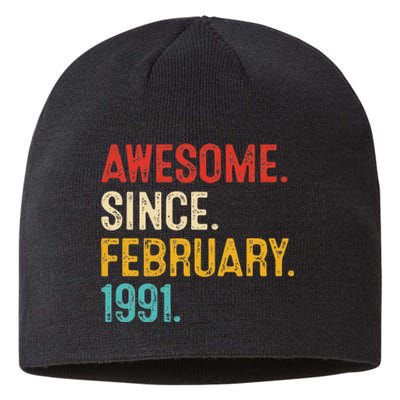 Awesome Since March 1991 32nd Birthday Retro 32 Years Old Sustainable Beanie