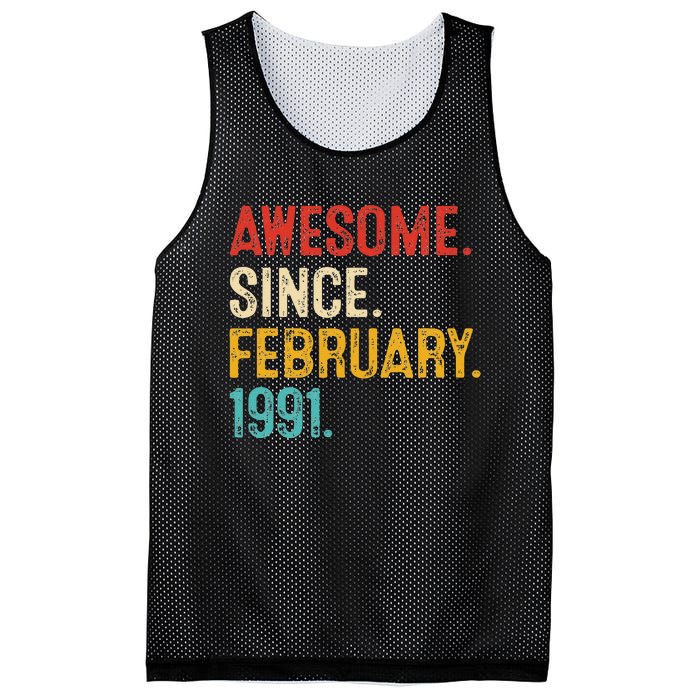 Awesome Since March 1991 32nd Birthday Retro 32 Years Old Mesh Reversible Basketball Jersey Tank