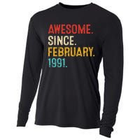 Awesome Since March 1991 32nd Birthday Retro 32 Years Old Cooling Performance Long Sleeve Crew