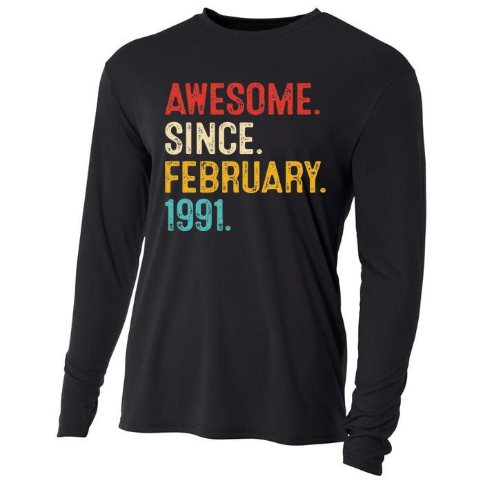 Awesome Since March 1991 32nd Birthday Retro 32 Years Old Cooling Performance Long Sleeve Crew