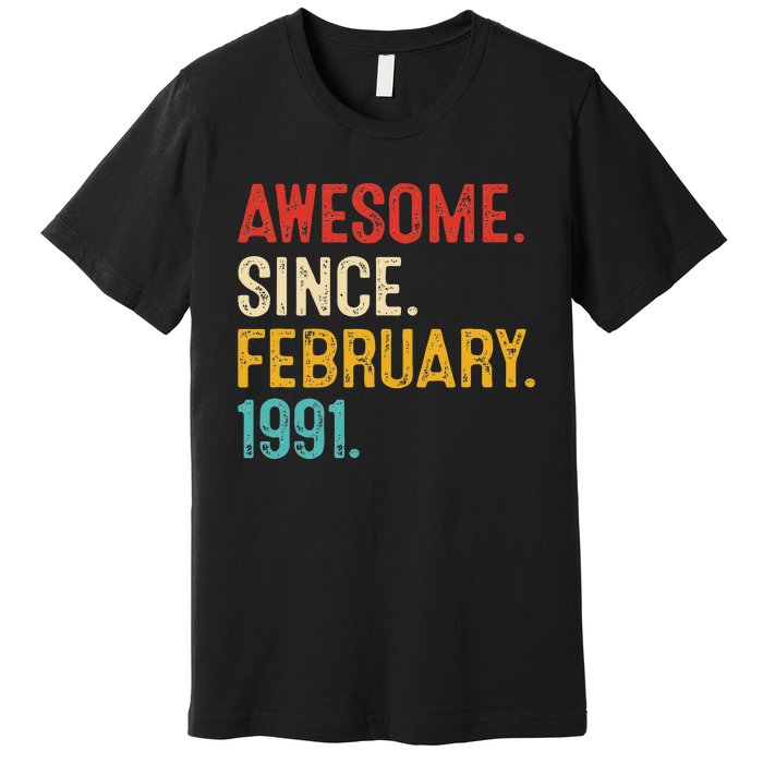 Awesome Since March 1991 32nd Birthday Retro 32 Years Old Premium T-Shirt