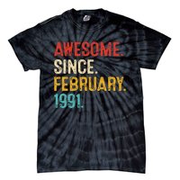 Awesome Since March 1991 32nd Birthday Retro 32 Years Old Tie-Dye T-Shirt