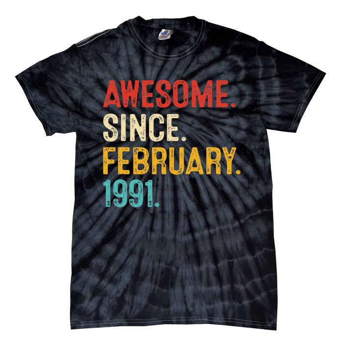 Awesome Since March 1991 32nd Birthday Retro 32 Years Old Tie-Dye T-Shirt