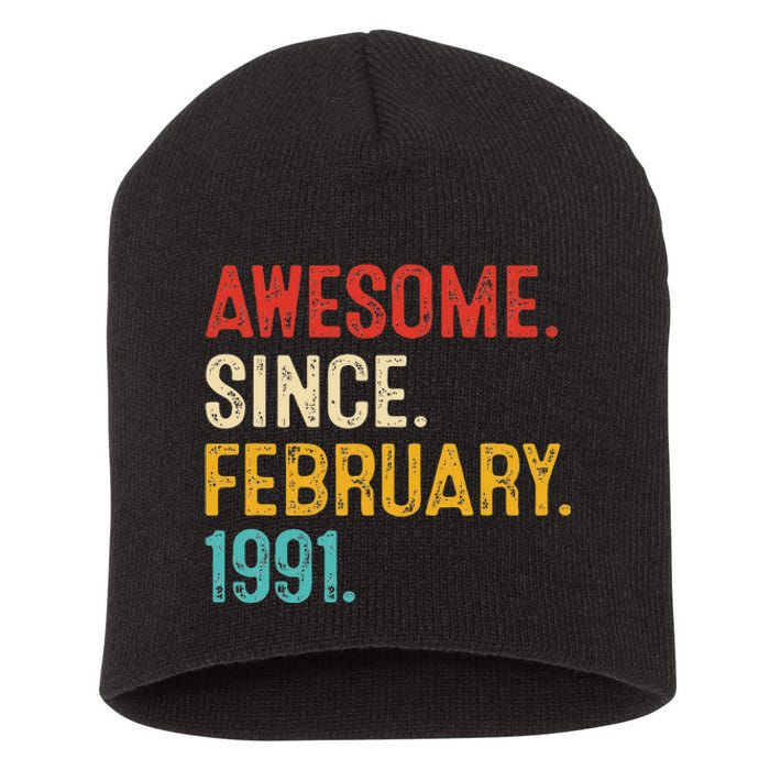 Awesome Since March 1991 32nd Birthday Retro 32 Years Old Short Acrylic Beanie