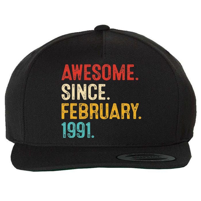 Awesome Since March 1991 32nd Birthday Retro 32 Years Old Wool Snapback Cap