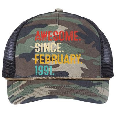 Awesome Since March 1991 32nd Birthday Retro 32 Years Old Retro Rope Trucker Hat Cap