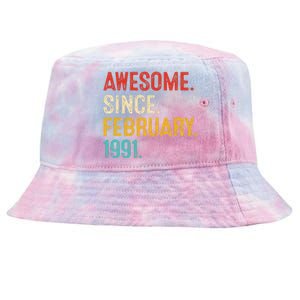 Awesome Since March 1991 32nd Birthday Retro 32 Years Old Tie-Dyed Bucket Hat