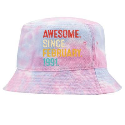 Awesome Since March 1991 32nd Birthday Retro 32 Years Old Tie-Dyed Bucket Hat