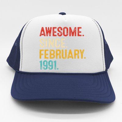 Awesome Since March 1991 32nd Birthday Retro 32 Years Old Trucker Hat