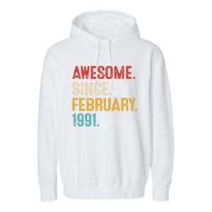 Awesome Since March 1991 32nd Birthday Retro 32 Years Old Garment-Dyed Fleece Hoodie